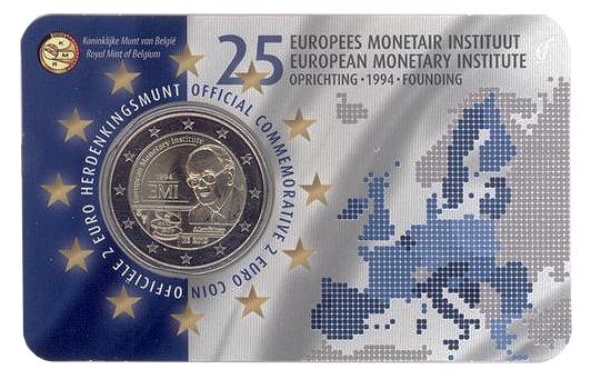 2 euros conmemorativa 25º Aniversario del Instituto Monetario Europeo